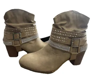 Marco Pico Women's Rhinestone Western Ankle Booties Size 11 Cowboy Glam NIB thumbnail 1