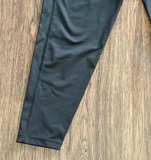 Nike Black Dri-Fit Performance Logo Waistband Leggings Black White Size Large thumbnail 3