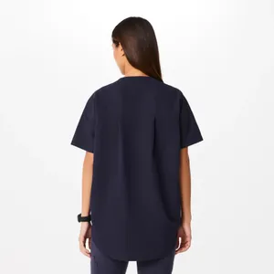 FIGS Navy Halle V-Neck Short Sleeve Tunic Scrub Top thumbnail 2