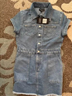 True Religion Light Blue Denim Button-Front Mini Dress thumbnail 1