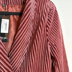 NWT Nast Gal Say It Stripe Velvet Striped Blazer thumbnail 3