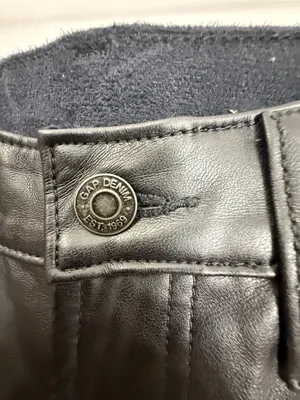 GAP Black Straight-Leg Faux Leather Pants thumbnail 2
