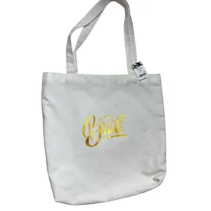 Bride Wedding Celebration Marriage Canvas Tote Bag with Gold Script thumbnail 7