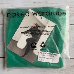 NWT Naked‎ Wardrobe Smooth Side Asymmetrical Crop Top in Kelly Green thumbnail 2