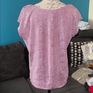 NWT Vintage Candie's pink sparkly metallic top, Large thumbnail 3