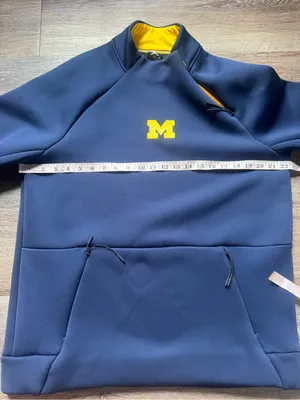 Jordan University M Logo Navy & Yellow Pullover Jacket L thumbnail 5