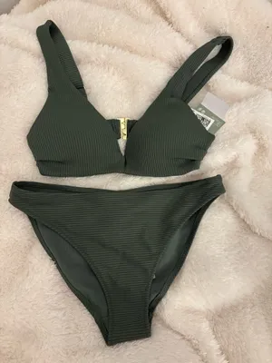 NWT H&M Green Bikini Set Size 2 thumbnail 1