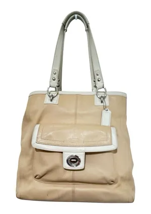 Coach Penelope Beige Tan Leather Tote Shoulder Bag F19264 Y2K thumbnail 1