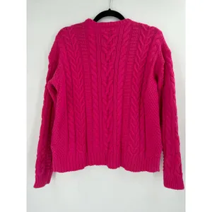 Lauren Ralph Lauren Sweater Womens PL Pink Cable Knit‎ Preppy Academic Oxford thumbnail 3