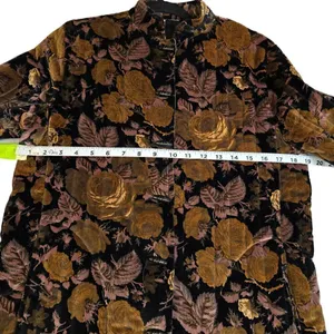 Sun N Sand Womens Small Quilted Jacket Floral Brown Black Fall Colors thumbnail 7