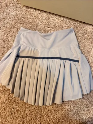 Pleated A-Line Skirt in Light Beige thumbnail 2