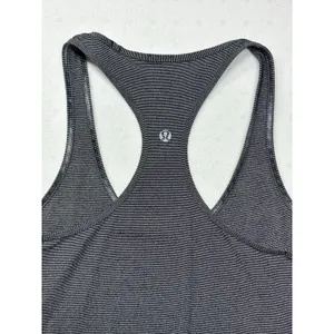 Lululemon Cool Racerback II Tank Top Gray Micro-Stripe | Size S thumbnail 6