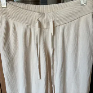 Oh Polly ribbed knit joggers sweatpants high waisted influencer bo+tee ivory thumbnail 5
