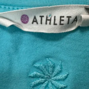 Athleta Tank‎ Top Embroidered Ruched Drawstring Sleeveless Casual Blue S thumbnail 3