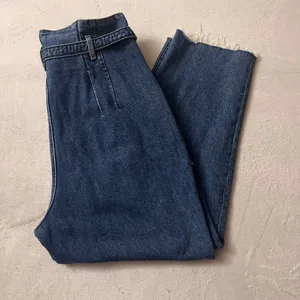 Abercrombie & Fitch Women's High Rise Mom Paperbag Waist Belted Jeans Blue Sz 32 thumbnail 12