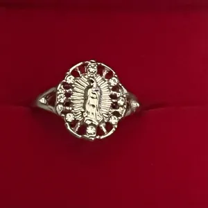 &merci Virgin Mary Design Stainless Steel Silver Open Ring Size 8 thumbnail 2