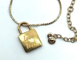 Baublebar Necklace Love Lock Pendant Gold Tone thumbnail 2