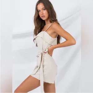 Princess Polly Rally Playsuit in Beige Size 10 New with tag thumbnail 3