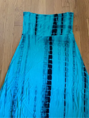 Club Z Collection Convertible Tie-Dye Skirt Dress Green Black Size L thumbnail 2