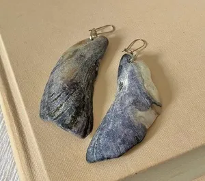 Mussel Shell Earrings Dangly Mermaidcore Beachy Coastal Eclectic Boho Jewelry thumbnail 2