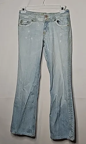 Limited Edition Miss Me Lucille Bellmore distressed flare blue jeans sz 27 thumbnail 1