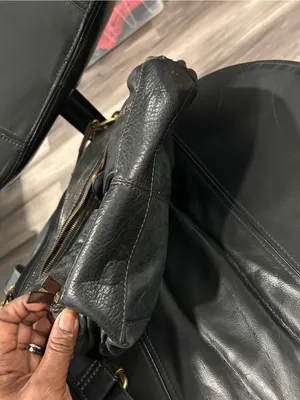 Fossil Dark black Leather Satchel with Brass Zipper Detail thumbnail 10