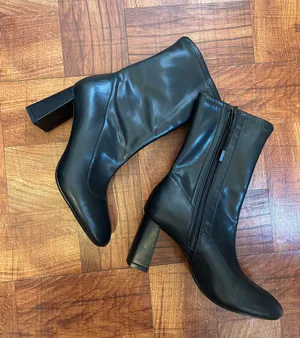 ZARA Black Leather Boots thumbnail 1
