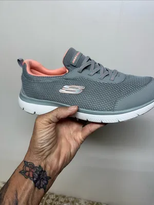 Skechers Gray with Coral Lined Slip-On Lace Sneakers thumbnail 2