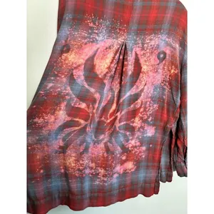 BDG Handmade Bleached Naruto Kurama Nine Tails Fox Beast Anime Flannel M-XS W-S thumbnail 6