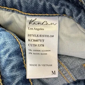 KanCan LA Distressed Rolled Up Mini Denim Jean‎ Shorts Medium KC8407YT thumbnail 7