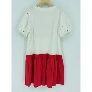 Peach Love Born To Sparkle Dress Womens Medium White Red Fourth‎ of July Festive thumbnail 9
