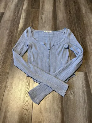 Free People Eyes On You Long Sleeve Knit Top in Falling Water thumbnail 3