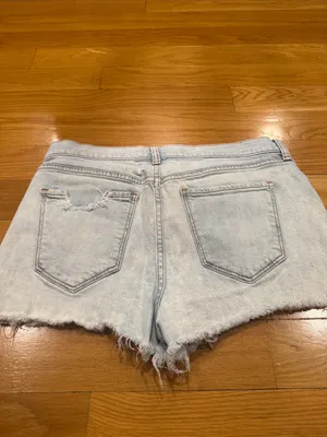 Old Navy boyfriend dristress raw hem light blue jeans size 8 . thumbnail 8