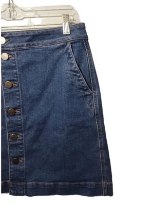 LOFT denim button down mini skirt 8 western/rodeo Texas Nashville thumbnail 4
