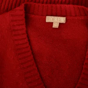J. CREW Relaxed V Neck Pullover Sweater‎ Solid Red Merino Wool Alpaca Medium thumbnail 9
