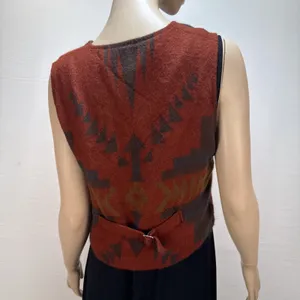 Roper Vintage Red Southwest Felt Button Vest Size S‎ Western Boho V-Neck Lined thumbnail 4