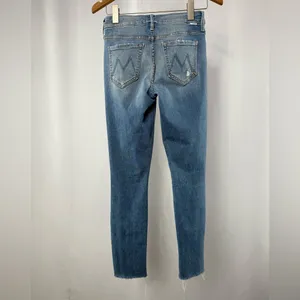 MOTHER Looker Ankle Fray Skinny Jeans in Love Gun Blue Size‎ 25 thumbnail 9