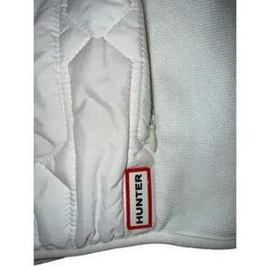 Hunter Boots Vest Womens small Full Zip Puffer White Outdoor Hiking Pockets euc thumbnail 4