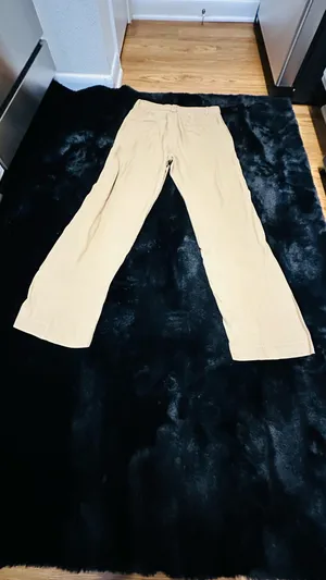 Zara Khaki Beige Wide Leg Trousers High Rise Straight Pants Size Small thumbnail 10