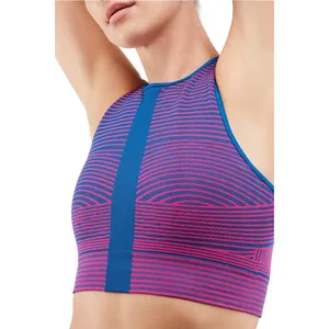Fabletics Medium Workout Set Pink Blue Seamless Sports‎ Bra Bike Shorts 1597 thumbnail 3