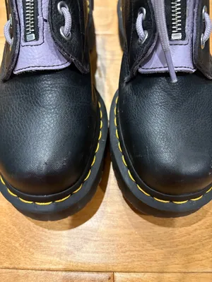 Dr.Martens 1460 ZIP HEART VIRGINIA SATIN LUX LACE UP BOOTS black sz 7 thumbnail 4