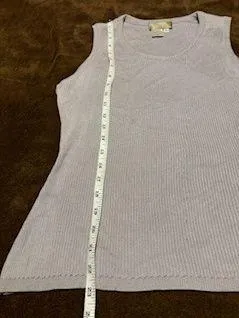The Territory Ahead 100% Silk Ribbed Knit Gray Tank Top Size Medium thumbnail 1