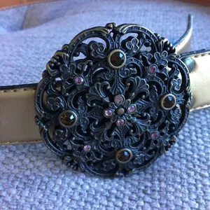 Fossil Metallic Color Belt with Statement Buckle Small thumbnail 2