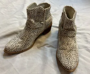 Very G Spotted Calf Hair Style Ankle Booties thumbnail 1