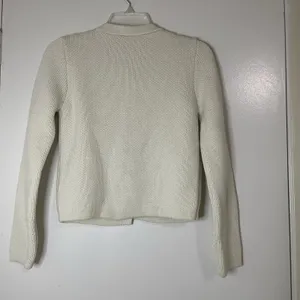 ZARA ivory cream acrylic knit cardigan gold button sweater size Small thumbnail 6
