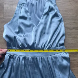Baltic Born Silvery Blue A-Line Silky Dress thumbnail 11