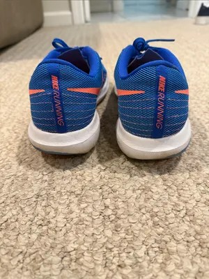 Nike Women’s Bright Blue Athletic Sneakers with Orange Accents thumbnail 3