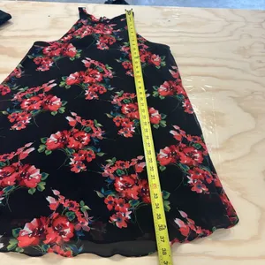 Betsey Johnson Black Floral Sleeveless Halter Mini Flowy‎ Romantic Dress Sz 10 thumbnail 13
