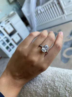 3Ct Diamond Oval Solitaire Ring All Sizes 925 Silver Bridal Wedding Logo Luxury Engagement Cz Bling 4.5 5 6 7 8 9 10 N thumbnail 8