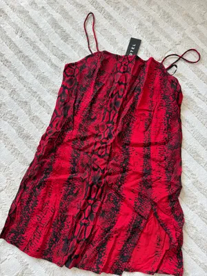 Motel Rocks Red Snake Print Dress thumbnail 1